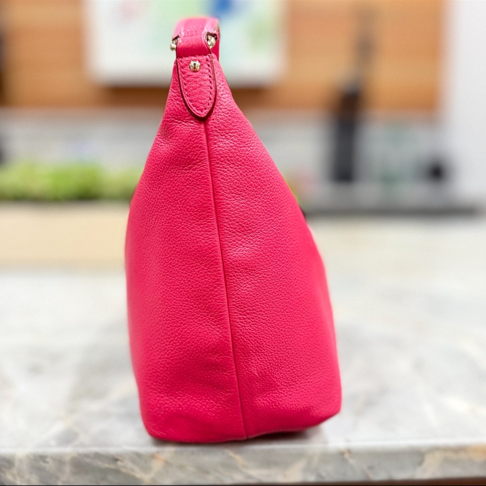 Coach Celeste Pink Pebble Leather Shoulder Bag - Picture 6 of 8